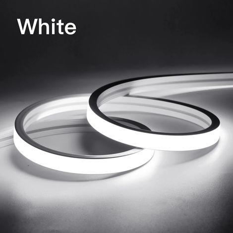 (Lumière blanche, 1 m) Bande lumineuse LED COB WiFi intelligente, bande lumineuse néon 5V, décoration de chambre DIY, compatible avec Alexa et Google Home. (1/5)