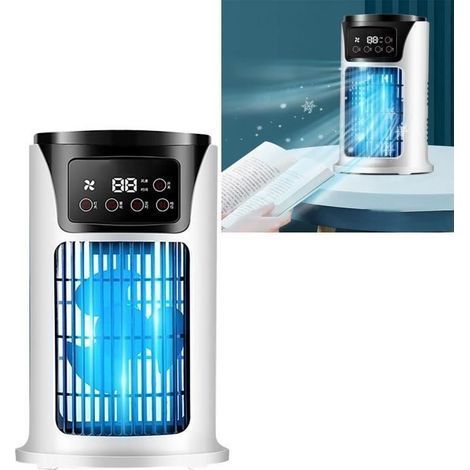 PWSHYMI Sprüh-Klimaanlagenventilator – USB – 6 Geschwindigkeitsstufen – Timer – Tragbar (1/4)