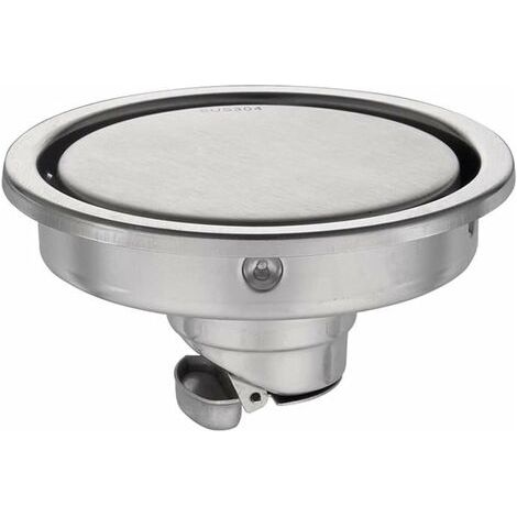 BUNTHAUS Siphon de sol en acier inoxydable 304 – Grille ronde – Anti-odeurs – Capacité de drainage 98% – Pour salles de bain et cuisines (1/5)