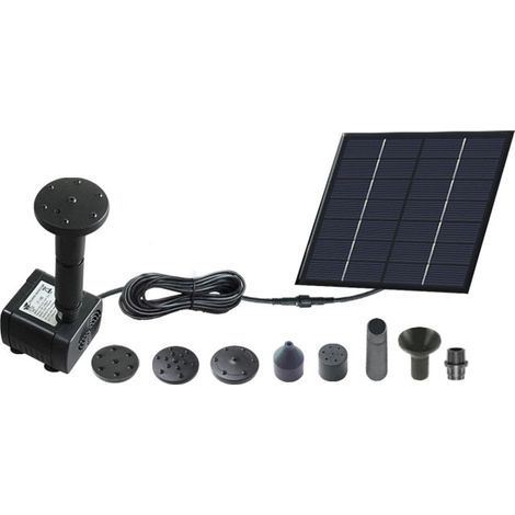 Pompe à eau solaire, kit de panneau d'alimentation solaire pour pompe à eau, bassin, fontaine ou étang de jardin (1/5)