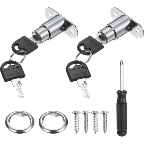 2 Pcs Verrou À Plongeur 23mm 8/9 Pouce Verrou De Porte De Meuble (1/5)