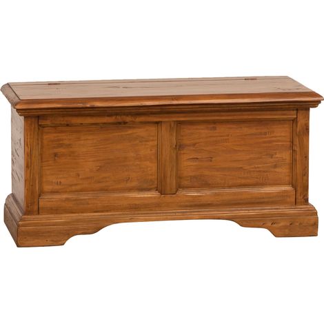 Country-style solid lime wood walnut finish W100xDP38xH48 cm sized chest . Made in Italy