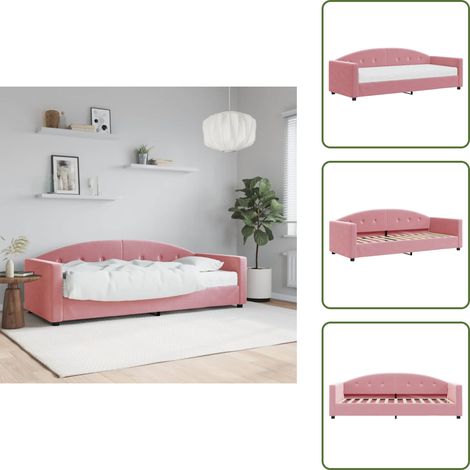 Sofá cama 2 en 1 - vidaXL Sofá cama con colchón terciopelo rosa 80x200 cm - Sofá cama con espuma