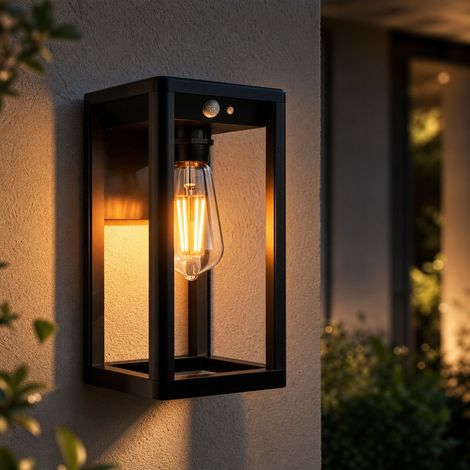 Lampe solaire murale extérieur aluminium détecteur radar 4 modes étanche LED style rétro pour jardin terrasse allée sans fil (1/4)