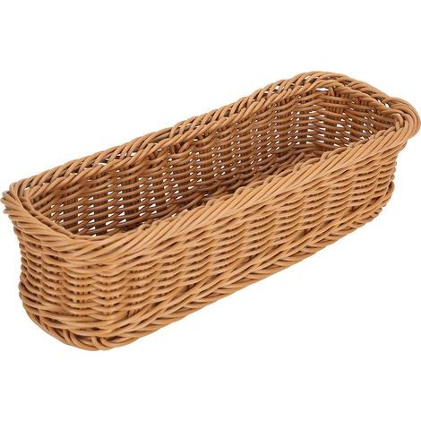 Rangement de table de cuisine panier porte-couverts pour maison hôtel restaurant, couleur café, taille L 300x110x70mm (1/5)