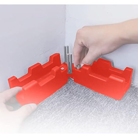 L21-rouge Outil de biseautage et de coupe 2 en 1, instrument de mesure d'angle 85-180° adapté à la rénovation domiciliaire et au travail du bois. (1/5)