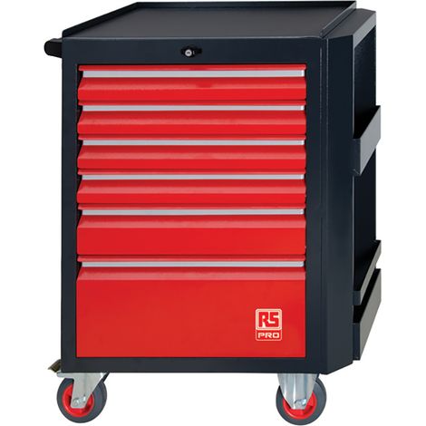 Coffret à outils RS PRO en Acier 6 tiroirs 710 x 450 x 975mm ( Prix pour 1 )