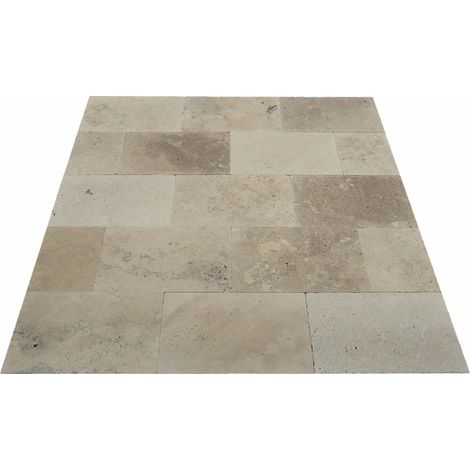 Carrelage Travertin Rustique - Mix Beige - 40,6x61x1,2cm - Vieilli - (1 m²)