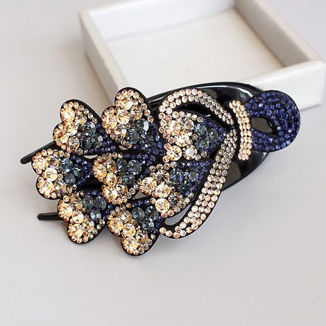 Barrette strass femme fille, pinces à cheveux cristal élégantes, accessoire cheveux longs épais, lot de clips fantaisie (1/5)