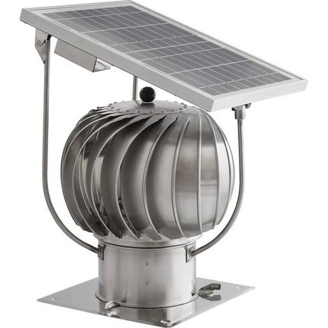 Viva – Ventilateur de tirage auto-rotatif Ø 150 mm – Capot de cheminée solaire hybride – Débit d'air max 230 m3/h – Moteur à roulement à billes (1/3)