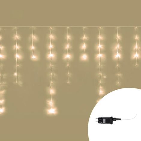 Tenda luminosa effetto pioggia 10 metri da 420 Led Bianco Caldo stalattiti altezza 90cm da esterno Wisdom (1/5)
