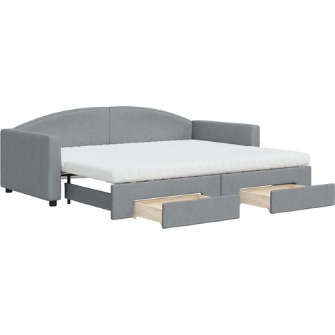 Maison Exclusive - Divano Letto Estraibile Cassetti Grigio Chiaro 90x200cm Tessuto