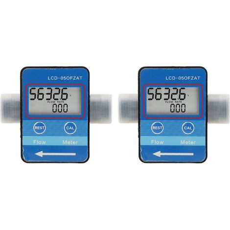 2 pièces G1/2in débitmètre LCD affichage numérique débitmètre de liquide pour eau Diesel essence 5-600L/H gamme Support L GAL PTS M³ (1/5)