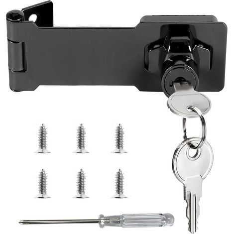 Fermeture à loquet 61mm Noir avec clés pour armoires et portes