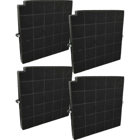 vhbw 4x Activated Carbon Filter compatible with Arthur Martin EG8853 F100A 60 TSE LED Extractor Hood - 26.5 x 25.8 x 1.8 cm