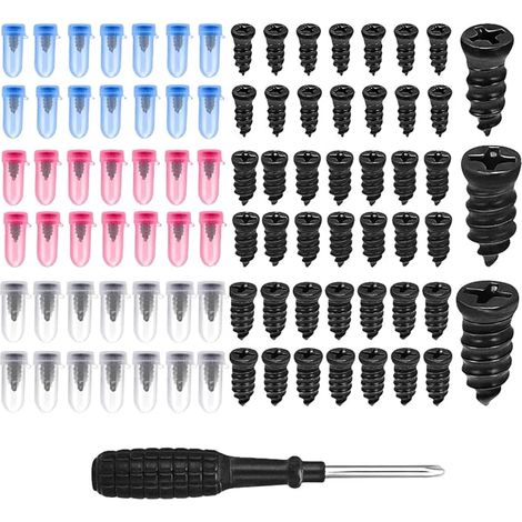85 Pièces Kit Reparation Pneu Voiture Clou en, Caoutchouc pour Pneu Clou de Réparation de, Clous Pneus en Caoutchouc avec Tournevis Pneus sous Vide, Adapté Aux Voitures, Motos, Camion,Vélos (1/5)