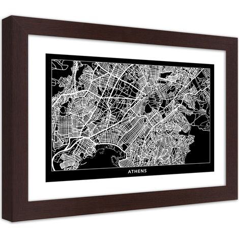 Quadro con cornice, Carta della città  di Atene - 30x20 (1/5)