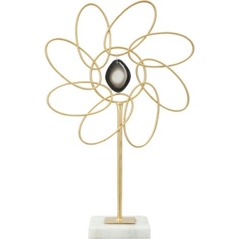 Decorazione Glam Daisy 24x10x37,5 cm in Ferro Oro