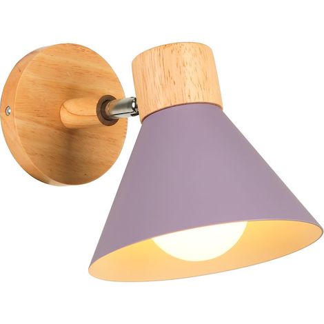 Applique Murale Interieure Rétro Lampe Murale Métal E27 Applique Murale Vintage Pour Salon Chambre Salle De Bain (Violet) (1/5)