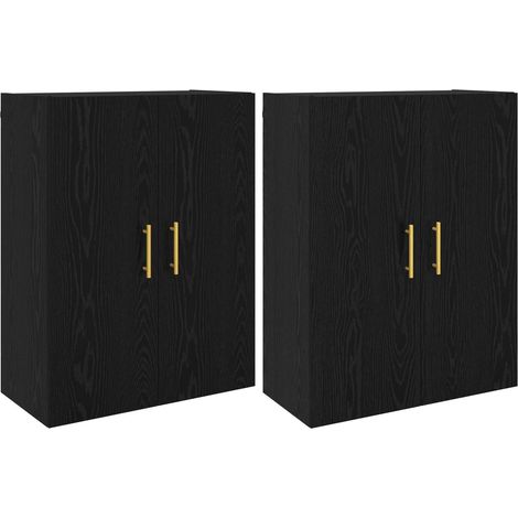 Armoire De Chambre - Armoire Murale mural 2 pcs Chêne noir 69,5 x 34 x 90 cm fr7857 - Maison La Vie (1/5)