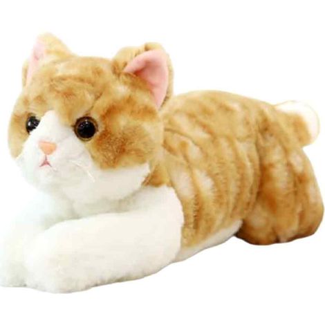Peluche lestée pour chats, chat couché réaliste, peluche rembourrée de coton, douce et agréable au toucher, chaton factice câlin pour la maison, le bureau, l'hôtel, les fêtes