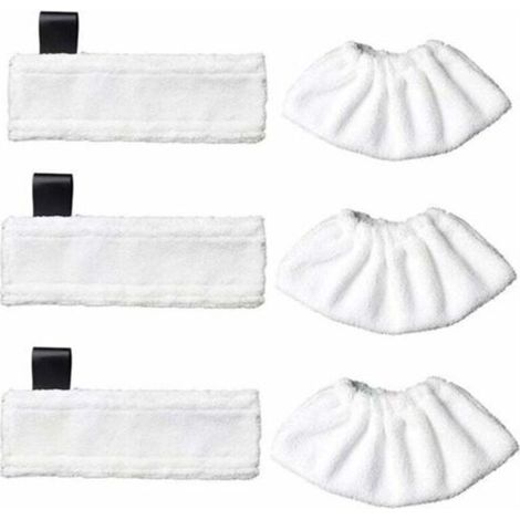 Pack of 3 replacement microfiber wipes and 3 microfiber cloths for Karcher Easy Fix SC1/SC2/SC3/SC4/SC5/SV7, accessory cloth for Kärcher Easy Fix--TRIMEC (1/5)