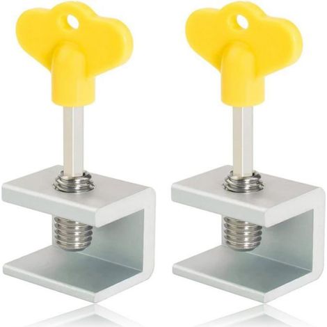 Verrou Porte Coulissante - Alliage D'aluminium - Pour Rails De Portes Et Fenêtres Coulissantes - Hauteur Min 1,5 Cm - 2 Pièces (1/5)