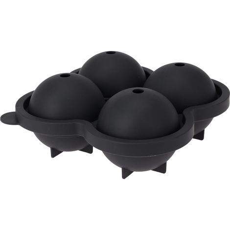 4er Silikon Eiswürfelform XL Kugel - Ø 6 cm - Eiswürfel Eiskugel Schale rund mit Deckel