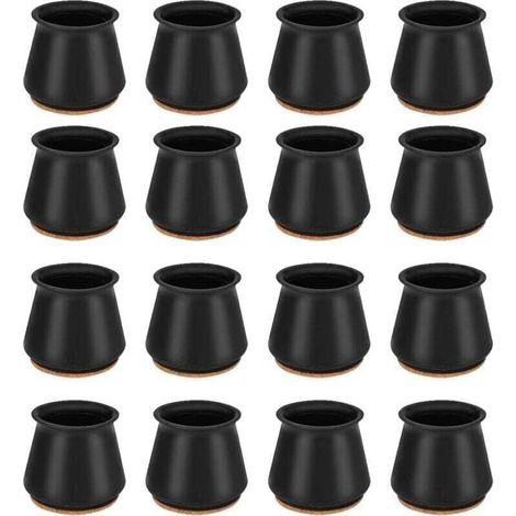 ERQVHQV Protection de Chaise, XU, 16 Couvre-Jambes Chaise Silicone Casquettes Pieds, Protège-Jambes Bureau et Bouchon pour 25-30MM Jambes KZQ - KZQ (1/4)