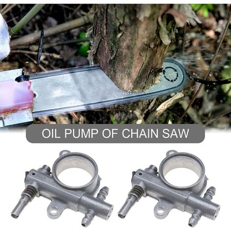 Pompe à huile pour tronçonneuse, 2 pièces, avec engrenage à vis sans fin, Compatible avec le remplacement de la scie à chaîne 25cc/38cc pour les outils électriques d'extérieur (1/3)