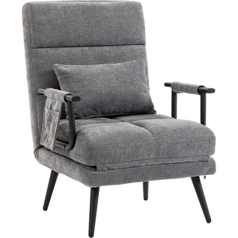 sofá cama 3 en 1 reclinable metal gris OKMYHOME (1/2)