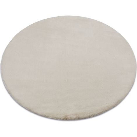 Teppich BUNNY Kreis beige IMITATION VON KANINCHENPELZ beige rund 120 cm