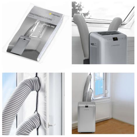 Kit de calfeutrage pour climatiseurs – Économie d'énergie – Installation facile sur fenêtres jusqu'à 400 cm – Bloque chaleur et insectes (1/5)