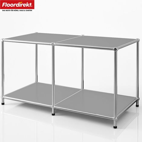 Metallregal Concept Epure MK-016 Sideboard & Ablageregal mit offenen Flächen Grau
