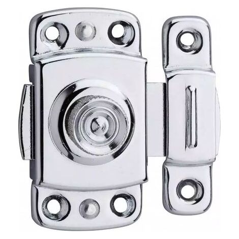 Verrou pour porte de meuble 30 mm laiton chromé (1/2)