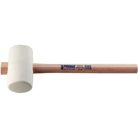 Mazo de goma cabeza-D.64mm cabeza-L.113mm ceniza blanca 70 Shore A cara plana PROMAT