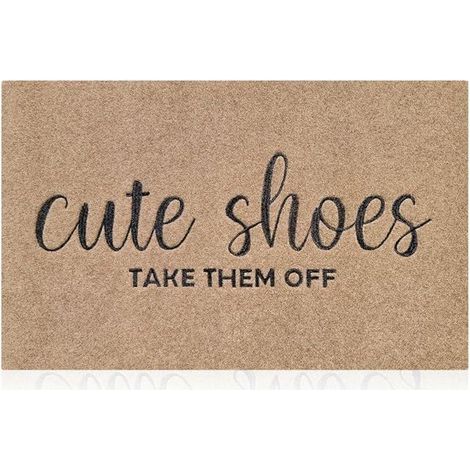 Doormat for entryway, outdoor entrance, cute shoe removal mat, indoor with rubber backing, non-slip, natural outdoor (1/3)