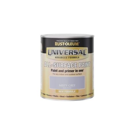 Rust-Oleum Universal All Surface Brush on Paint - Satin - Misty Grey - 750ml