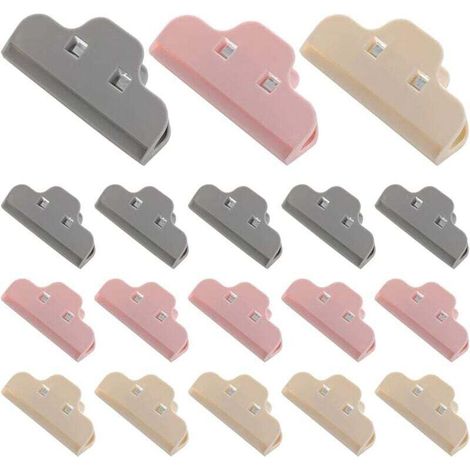 18 Pièces Alimentaire D'étanchéité Clips,Clip Fermeture Cuisine Coloré Durable Clips D'étanchéité En Plastique Réutilisable Clip Fermeture Sachet pour Aliments et Collation Stockage (1/4)