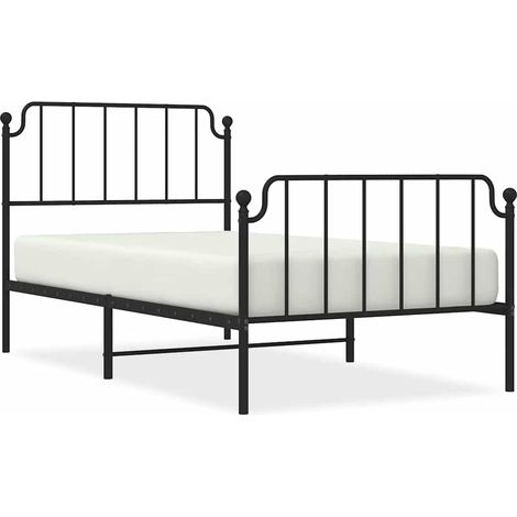 Maison Exclusive - Giroletto con Testiera e Pediera Metallo Nero 100x200 cm (1/5)