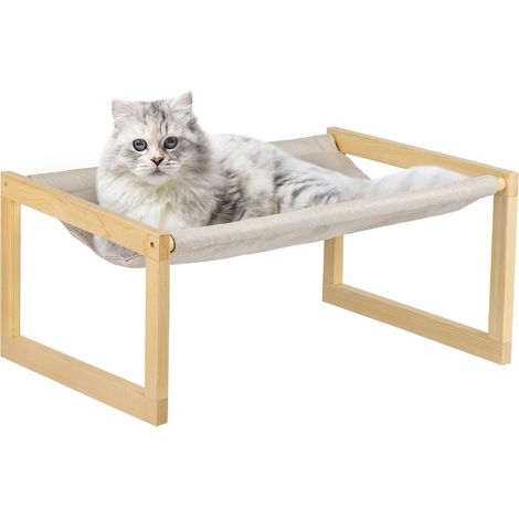1 Lit Niche Chat, Structure Stable sur Pied, Coussin Lavable et Respirant, 50x40x25 cm, Intérieur
