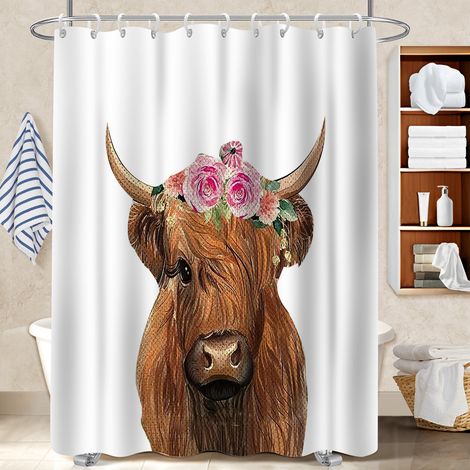 Rideau de bain en polyester 180x180 avec œillets rideau imperméable pour votre chalet à la montagne (1/5)