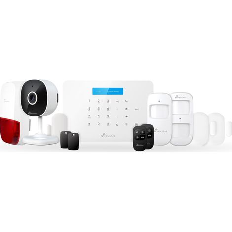 Nivian - Sistema di Allarme per Case e Aziende Senza Canone Mensile Kit di Allarme WiFi/gsm Controllo Remoto tramite l'App Tuya Facile Installazione Wireless Fino a 60 rilevatori (1/5)