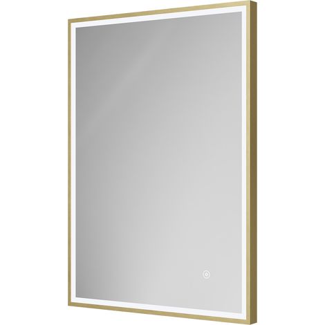 Colore Madison Brushed Brass 500mm x 700mm Illuminated Dimmable LED Mirror with Demister and Touch Sensor (1/5)