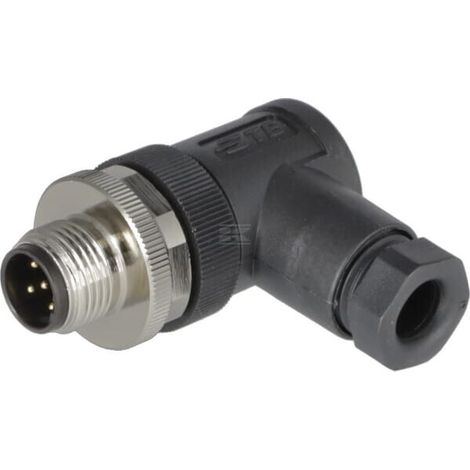 Enchufe 5 polos Macho M12 C贸digo-B 90 grados TYCO M1205MA90B