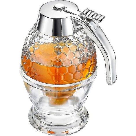 Online Store - Distributeur de miel avec support de rangement, pot distributeur de sirop de 200 ml (1/4)