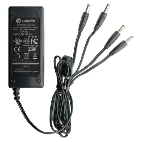 Alimentador Fijo 12VDC  5A 5,5x2,1mmX4 CCTV