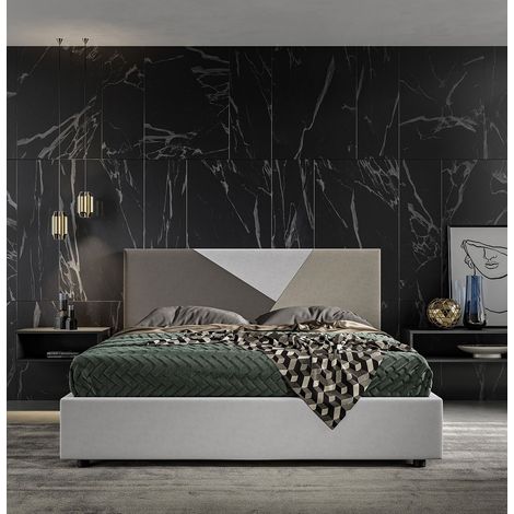 Letto matrimoniale similpelle con contenitore 160x190 cm - Ypsilon (1/3)