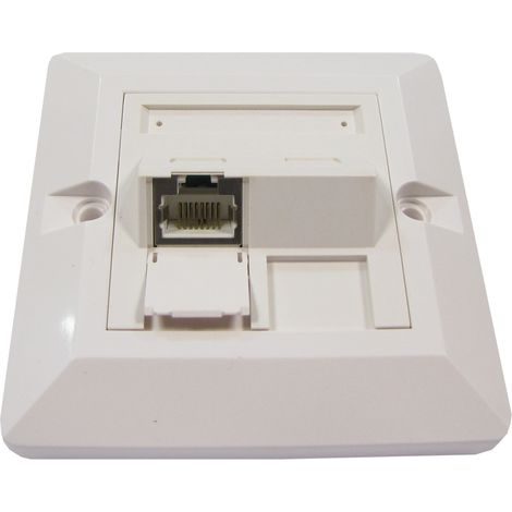 BeMatik - 80x80 plaque murale RJ45 Cat.6 1-FTP (1/2)