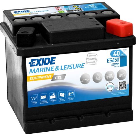 BATTERIE EXIDE EQUIPMENT GEL - SUPERIOR LB1 12V 40AH 207X175X175 +D ES450 (1/3)